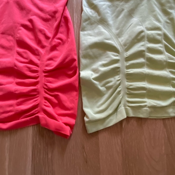 Athleta Set of 2 Womens Racer Back Tanks w Flattering Details /Lime / Orange / S - Picture 10 of 16